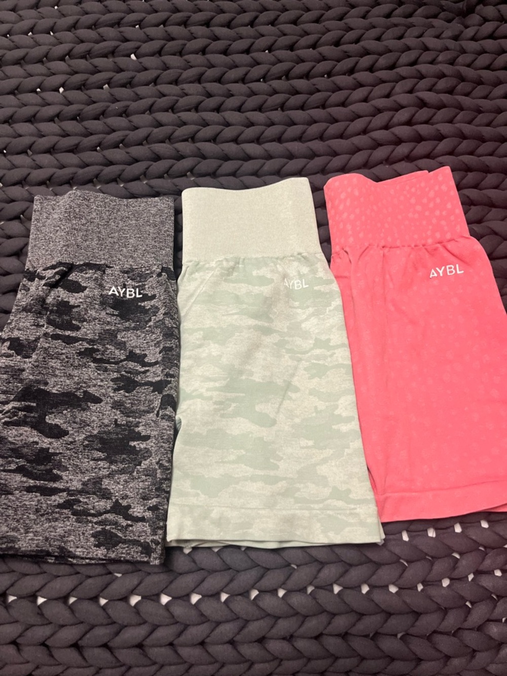 AYBL High-Waist Shorts - Black, Mint & Coral (3-Pack)